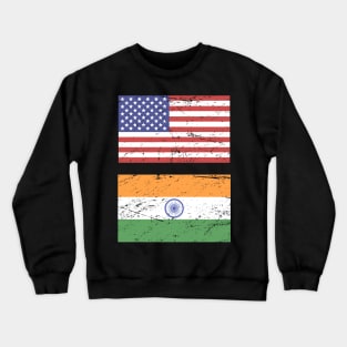 United States Flag & India Flag Crewneck Sweatshirt